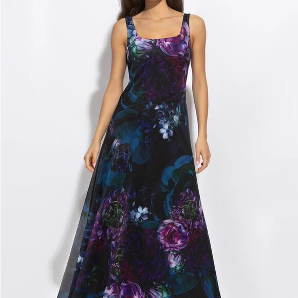 JIORO - BACKLESS LONG DRESS - PEONIES - Picture 6 of 7